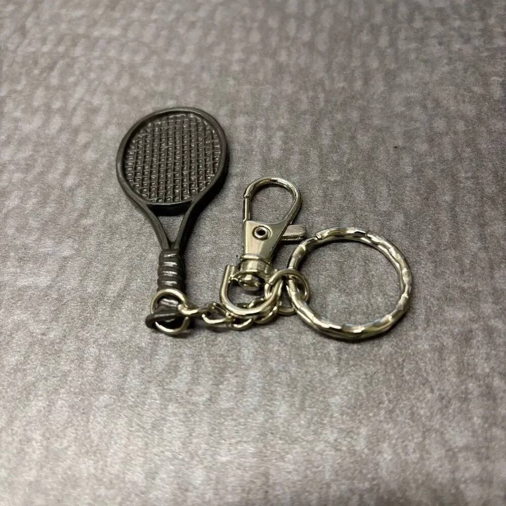 Tennis Racket Metal Keychain *New*